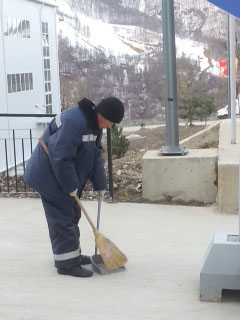 Man Sweeping