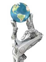 Robot with Earth