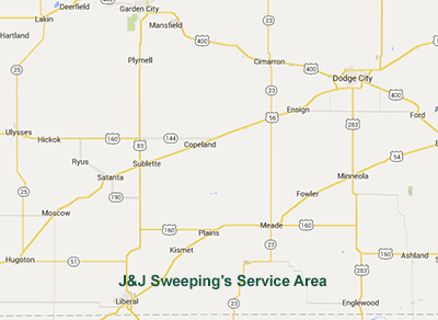 J & J Sweeping's Service Area