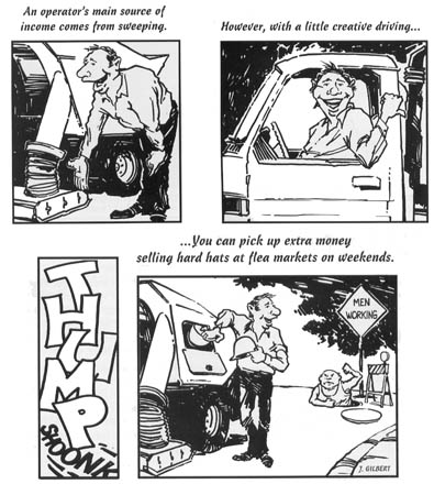 Sweeper Cartoon with Hard Hats