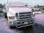 Truck covered in paint